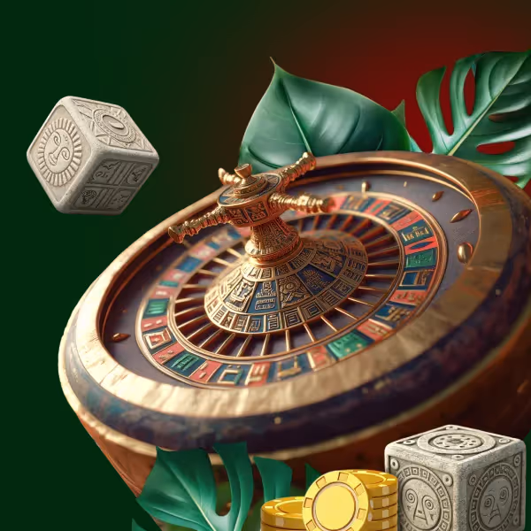 Rainbet Casino displaying poker chips stacked on a glowing green surface.